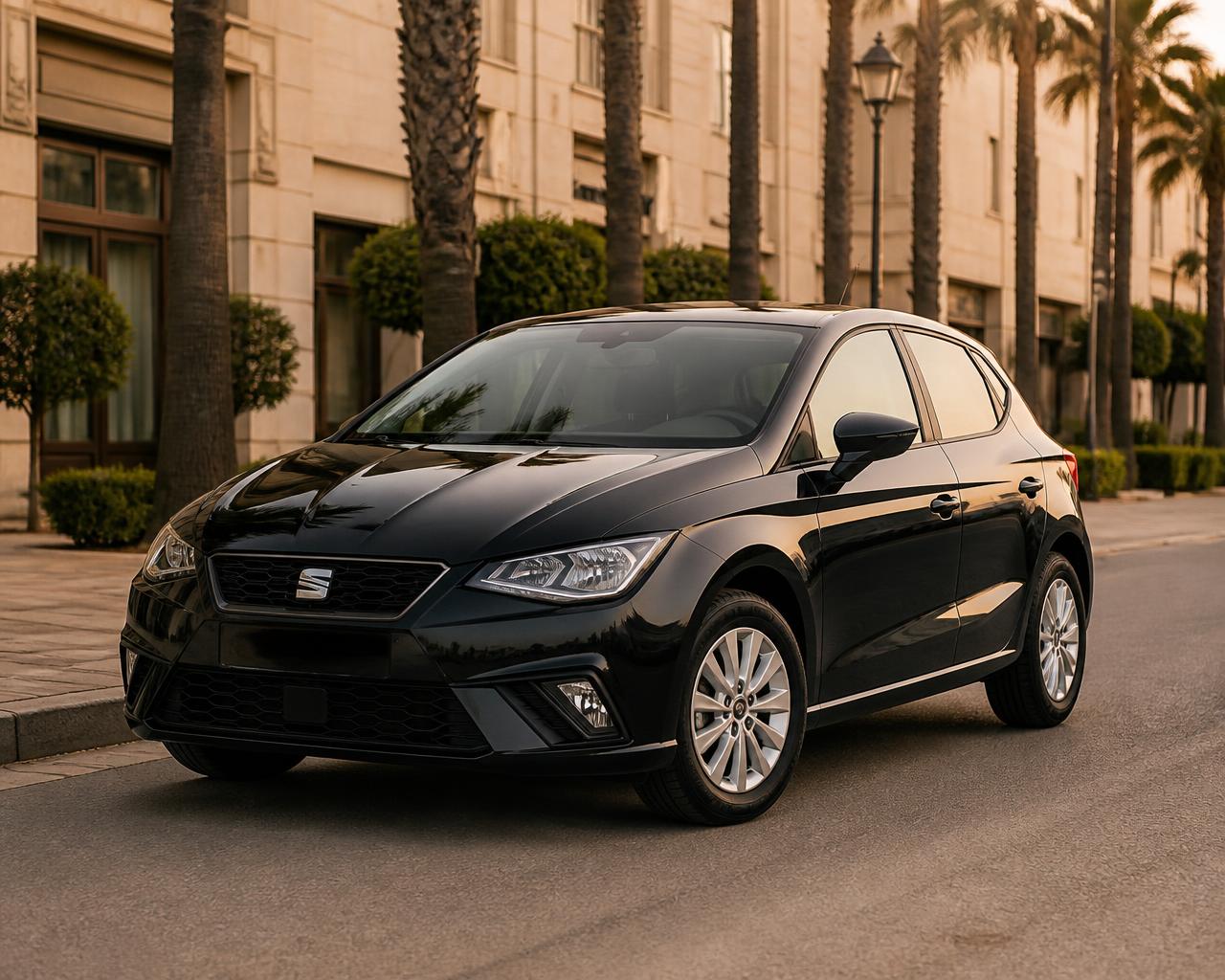 Seat Ibiza noire en location à Tanger